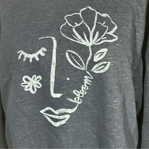 Anthropologie Maeve Blue Cropped Sweatshirt Sz L - Picture 4 of 7